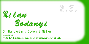 milan bodonyi business card